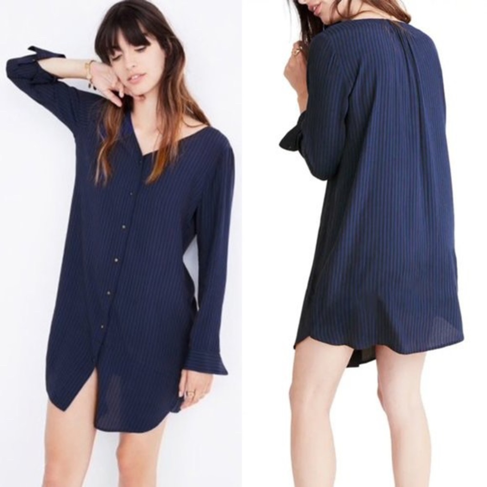 Madewell Striped Autumn Shift Dress